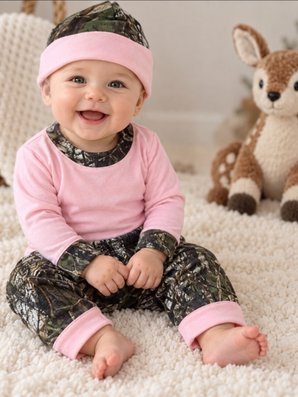 Jordan Lee Originals Pink Camo 2-Piece Baby Outfit 3-6 Months